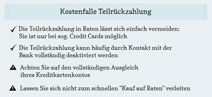 Kostenfalle Teilrückzahlung